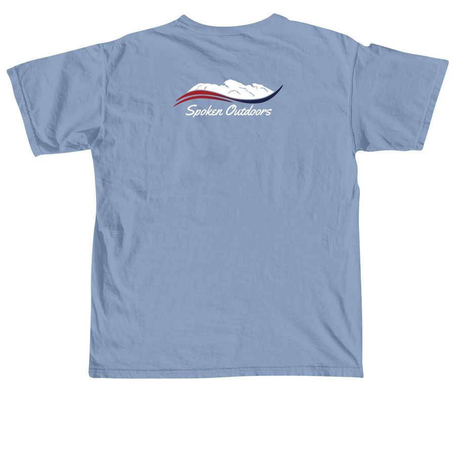 Service Healing Hope, a Washed Denim Comfort Colors Unisex Tee (back-view)