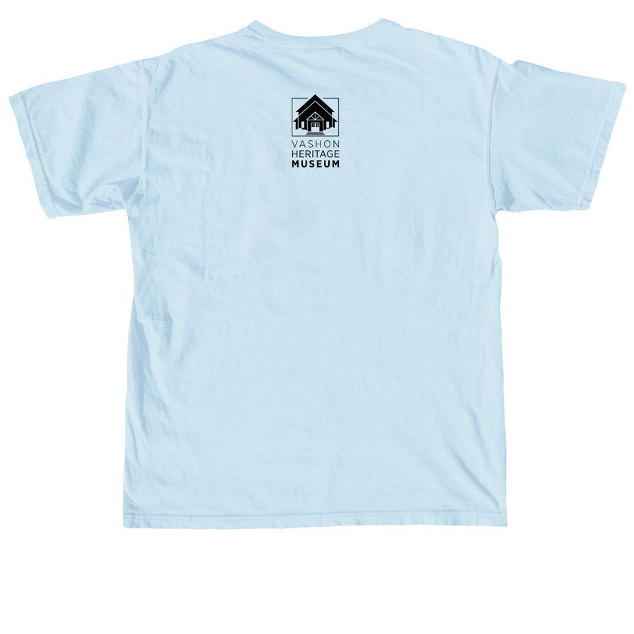 Vintage "No Bridge" Vashon Shirt, a Chambray Comfort Colors Unisex Tee (back-view)