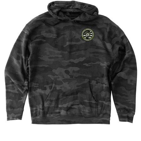 The Greens, a Black Camo Heavyweight Camo Pullover Hoodie