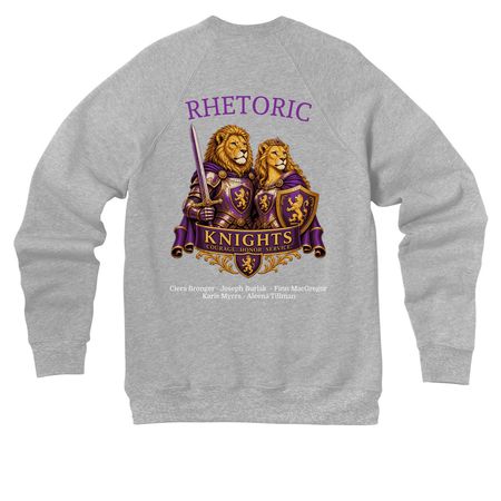 Rhetoric Gear, a Athletic Heather Premium Raglan Crewneck Sweatshirt (back-view)