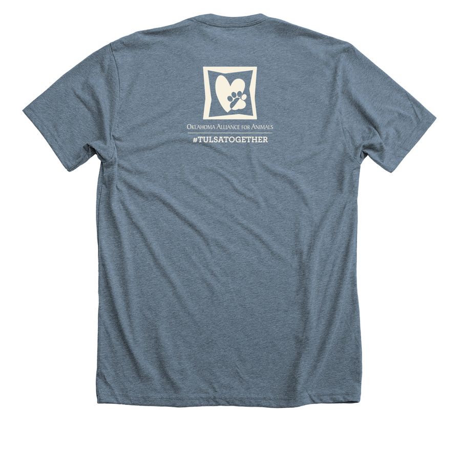 Tulsa Together Tees, a Heather Slate Premium Unisex Tee (back-view)