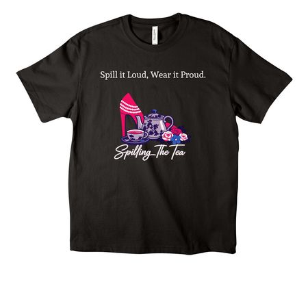 Spill the Tee!, a Black Unisex Heavyweight Tee