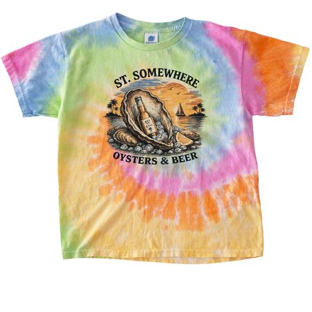 Oysters and Beer, a Eternity Youth Tie Dye Tee