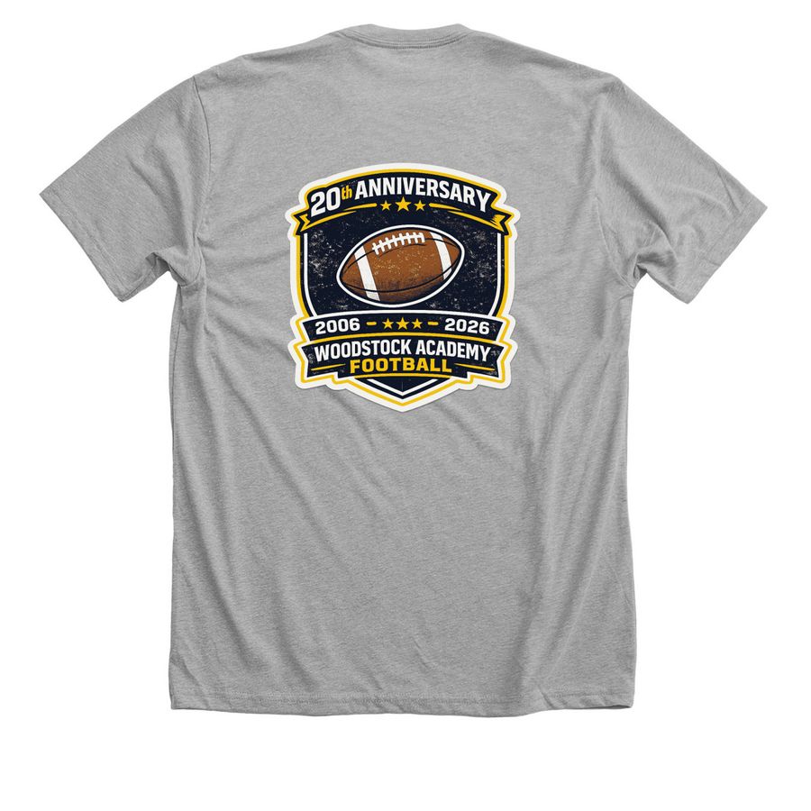 20th Anniversary, a Athletic Heather Premium Unisex Tee (back-view)