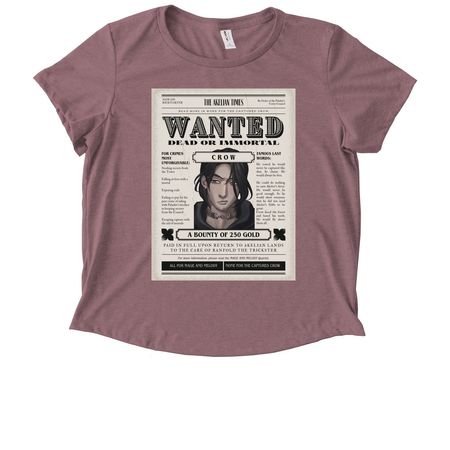 WANTED POSTER: CROW, a Vintage Rose Allmade Eco Triblend Women?s Scoop Neck Tee