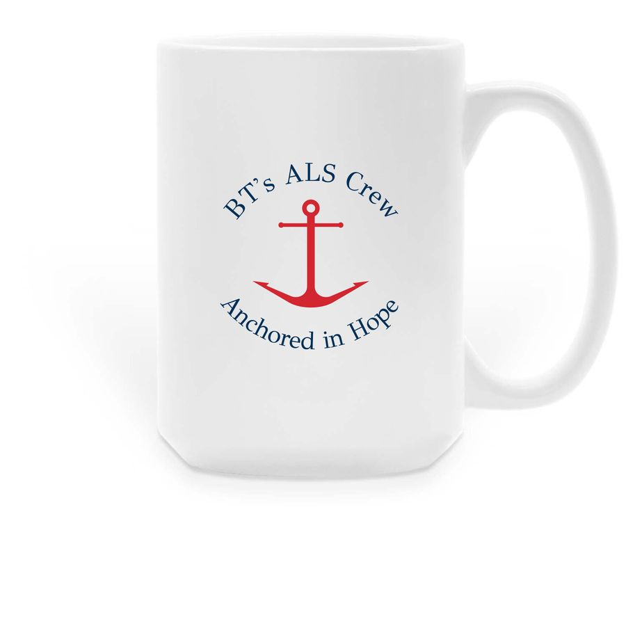BT's ALS Crew Mug, a White Large Coffee Mug
