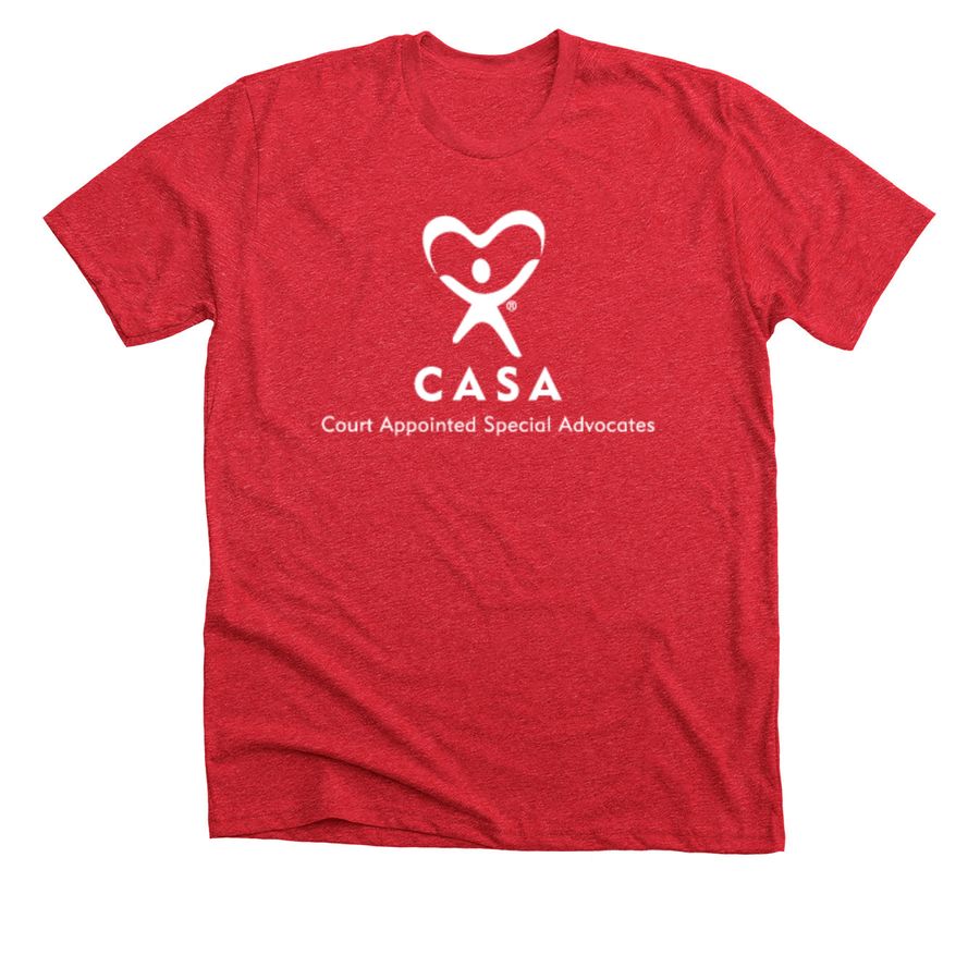 CASA of River Valley white logo&nbsp;, a Heather Red Premium Unisex Tee