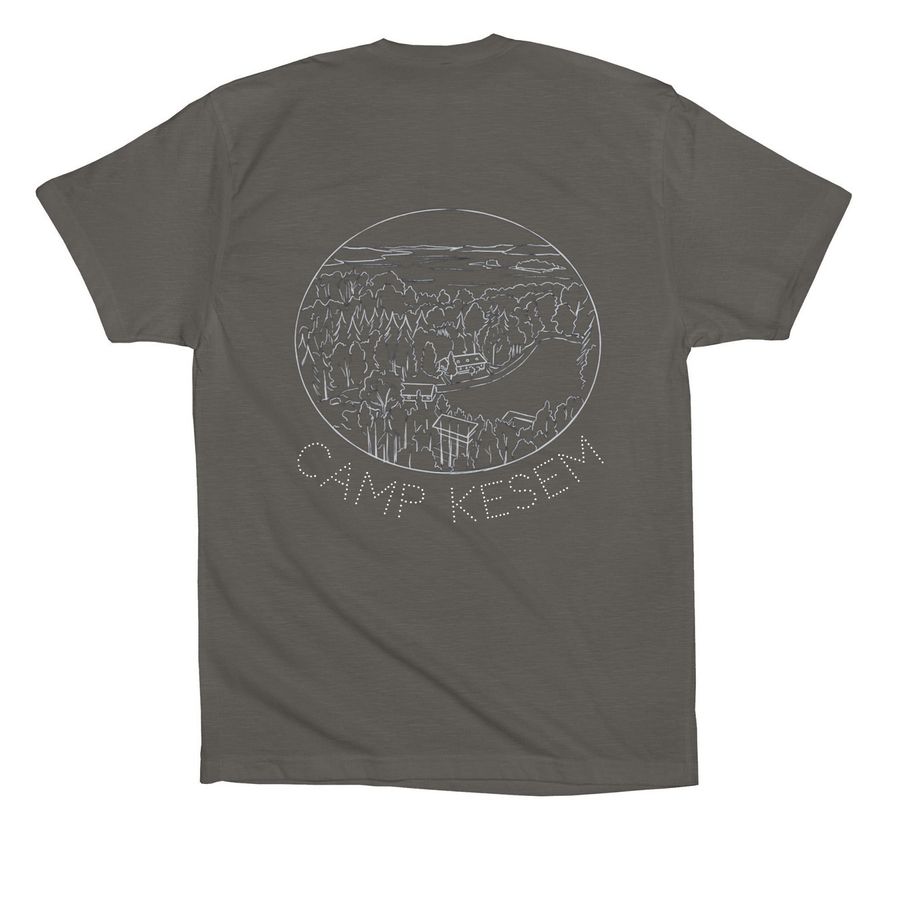 Kesem Campsite Merch 2026, a Asphalt Premium Cotton Tee (back-view)