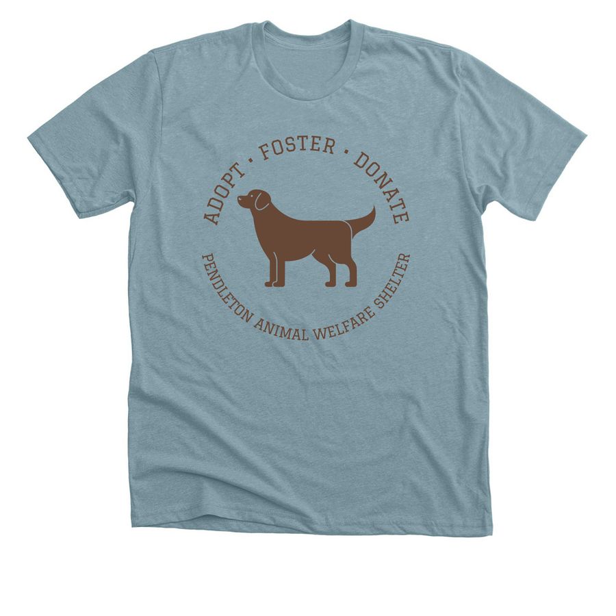 Adopt Foster Donate - Labrador, a Heather Blue Lagoon Premium Unisex Tee