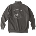 Stargazer Farm Comfort Color Quarter Zip, a Pepper Comfort Colors Quarter Zip Pullover (back-view)