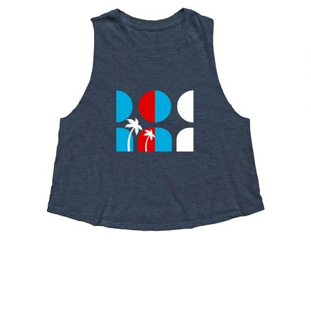 Kona Indivisible Tank Tops, a Heather Navy Women's Cropped Racerback Tank