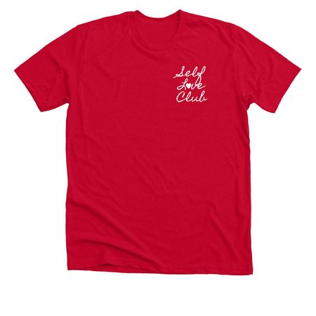 SLC&nbsp;, a Solid Red Blend Premium Unisex Tee (back-view)