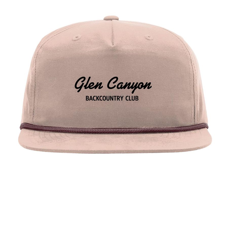 Glen Canyon Backcountry Club Member Hat, a Pale Peach/ Maroon Printed Umpqua Snapback Cap