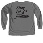 Stray Cat Alliance - Rescued, a Grey Comfort Colors Long Sleeve Tee (back-view)