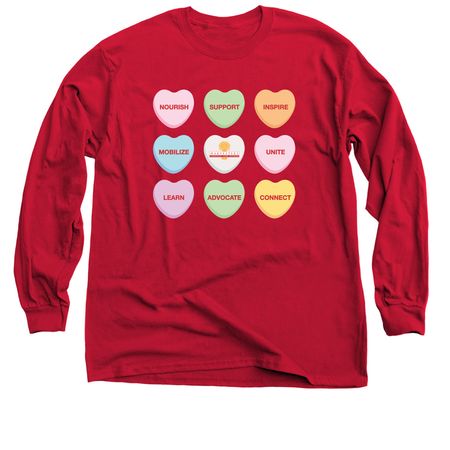 Conversation Hearts, a Red Classic Long Sleeve Tee