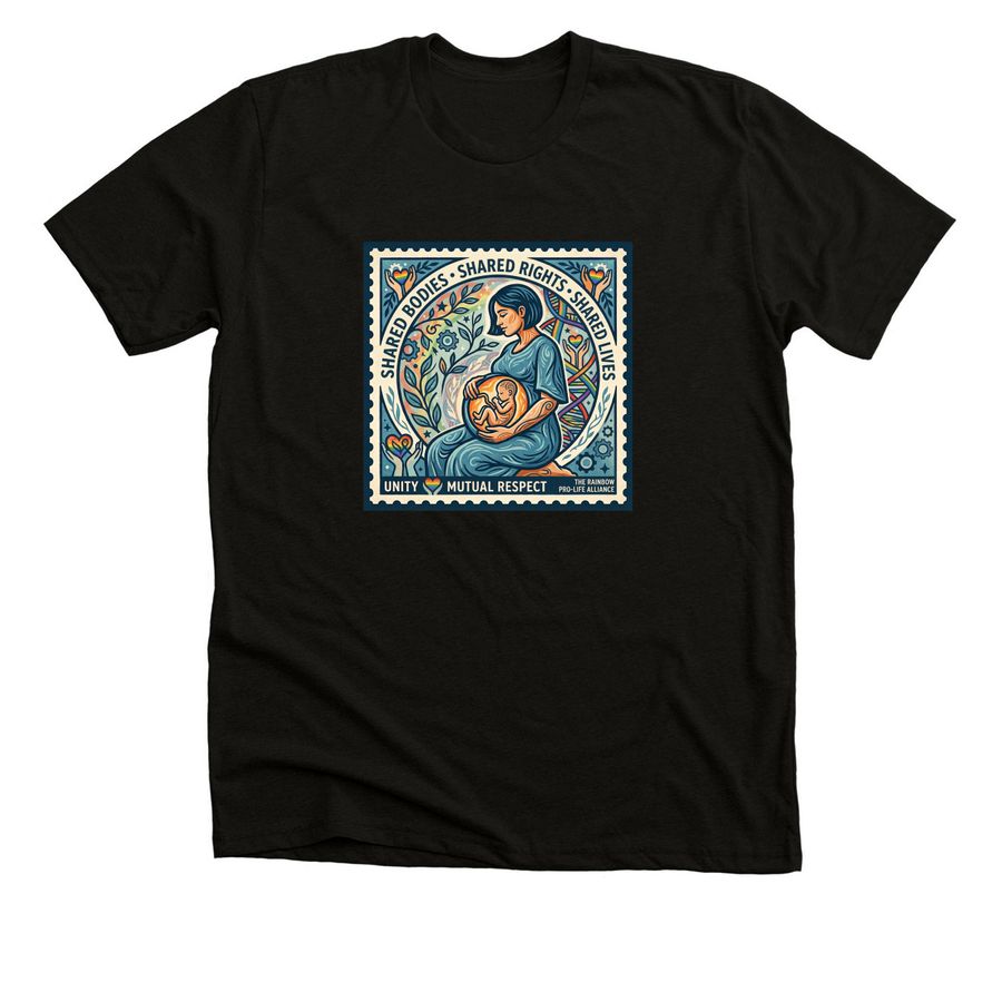 Shared Lives Shared Rights, a Black Heather Premium Unisex Tee