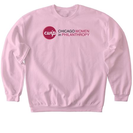 Chicago Women in Philanthropy&nbsp;(black text), a Light Pink Softstyle Crewneck Sweatshirt