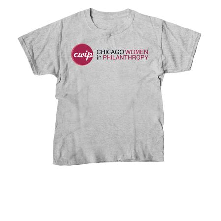Chicago Women in Philanthropy&nbsp;(black text), a Sport Grey Youth Unisex Tee