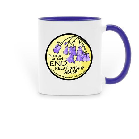 Together We Can, a Dark Blue Two-Tone Ceramic Mug