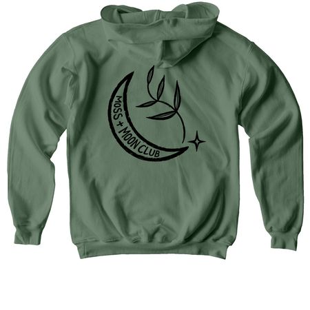Moss + Moon Club Youth & Adult Shirts, a Military Green Softstyle Youth Pullover Hoodie