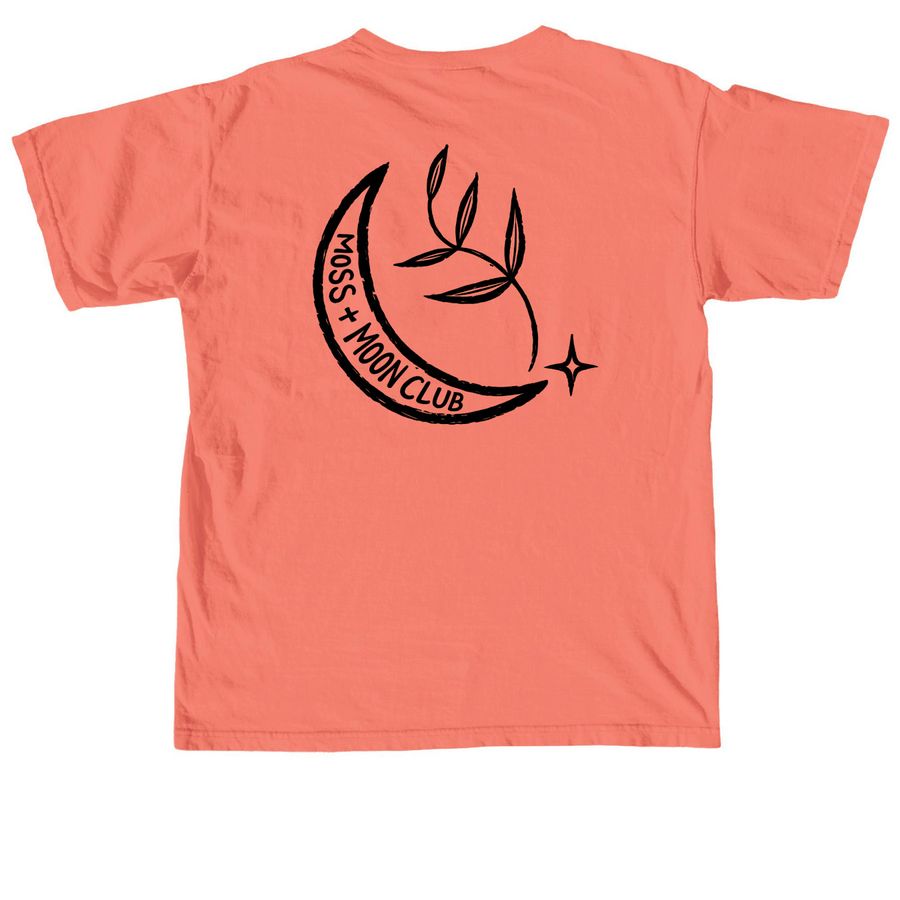 Moss + Moon Club Youth & Adult Shirts, a Neon Red Orange Comfort Colors Unisex Tee