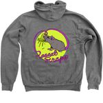Raaaat Warmth&nbsp;, a Deep Heather Zip Up Hoodie (back-view)