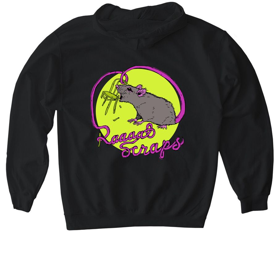 Raaaat Warmth&nbsp;, a Black Gildan Softstyle Pullover Hoodie (back-view)