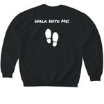 Cemetery Walks with Miki, a Black Softstyle Crewneck Sweatshirt (back-view)