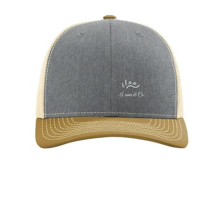 ? venir & Co. ?lan Edition, a Heather Grey/ Birch/ Amber Gold Printed Snapback Trucker Cap