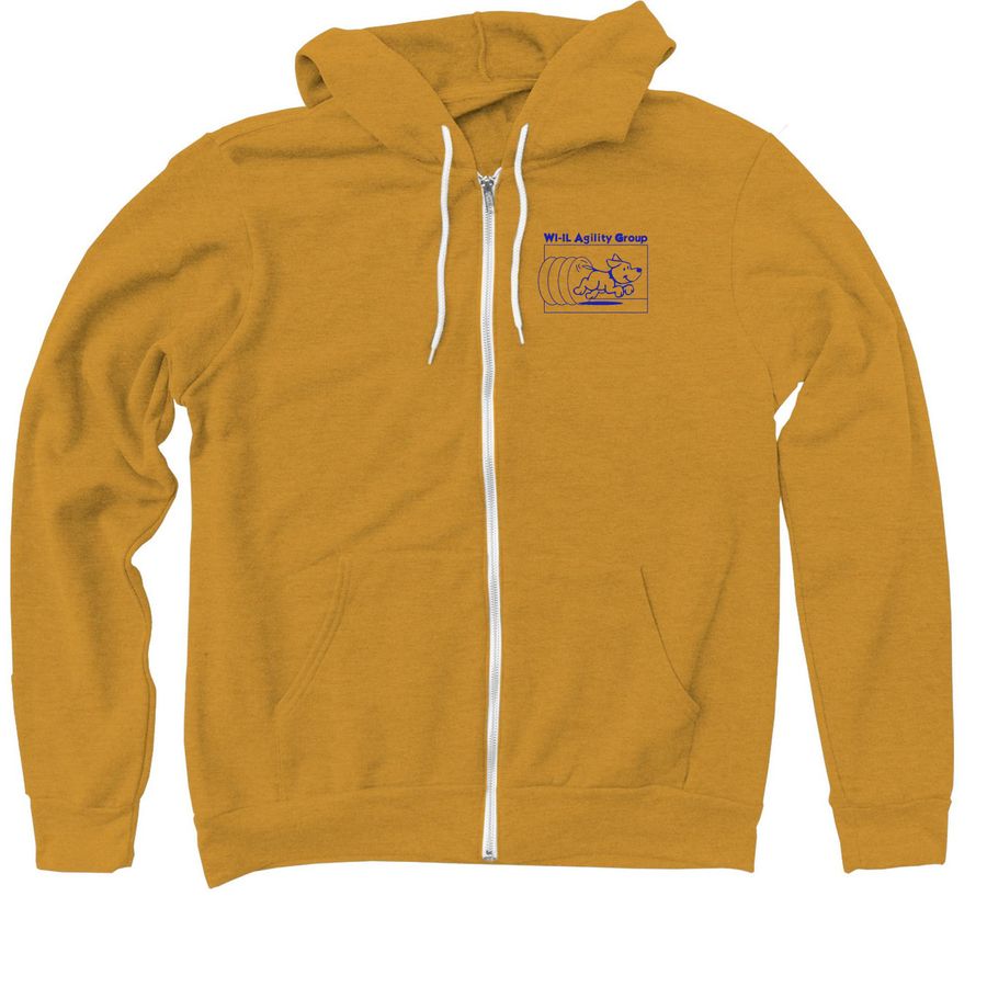 Small Blue Logo -&nbsp;Shirts + Sweatshirts, a Heather Mustard Zip Up Hoodie