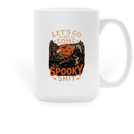 Spooky Shit, a White Large Coffee Mug