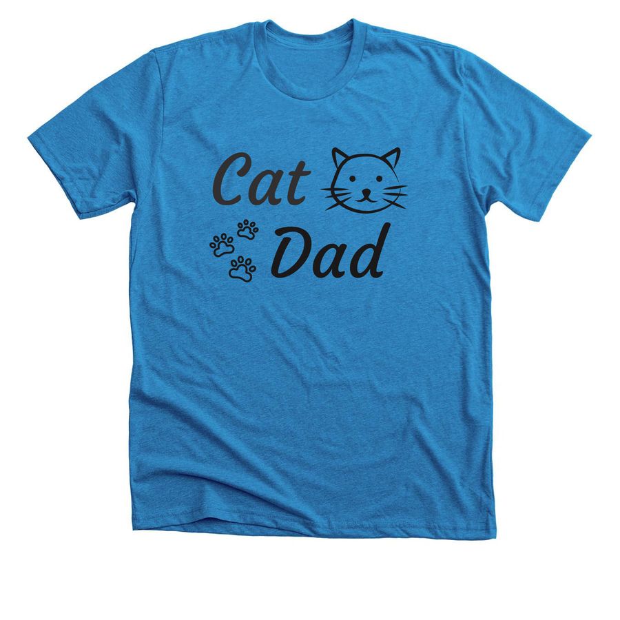 Cat Dad Shirt, a Neon Blue Premium Unisex Tee