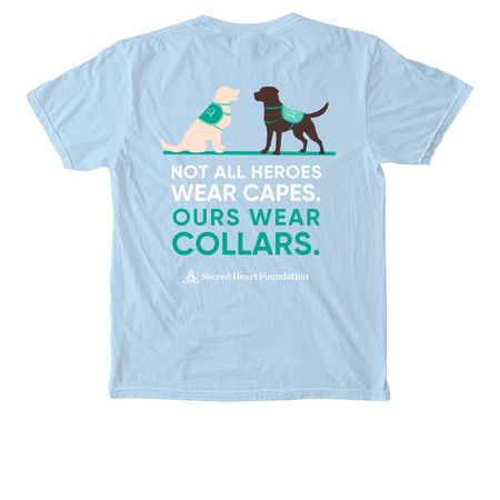 Facility Dog Heros- Pocket, a Chambray Comfort Colors Pocket Tee (back-view)