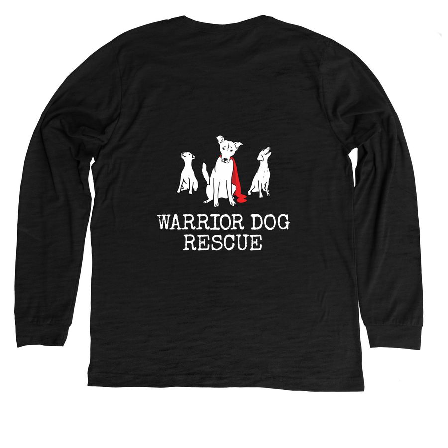 WDR Rescue Shirt, a Solid Black Blend Premium Long Sleeve Tee (back-view)