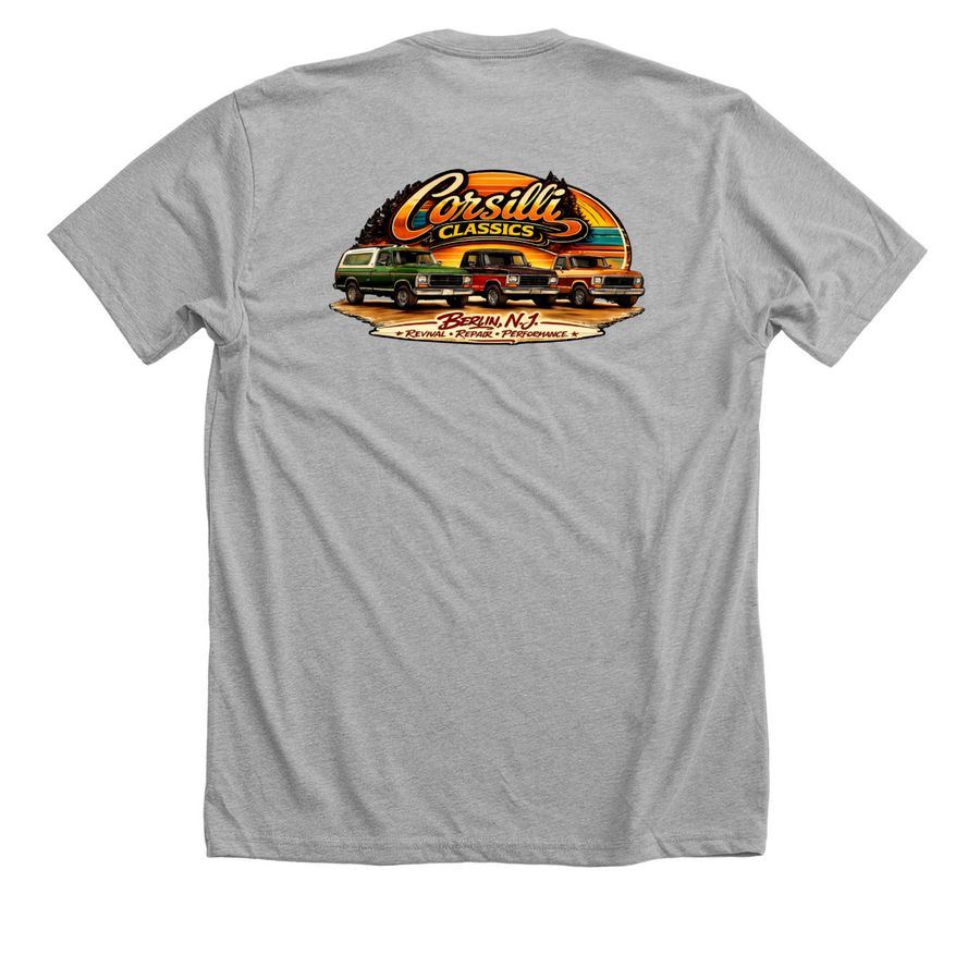 Corsilli Classics T, a Athletic Heather Premium Unisex Tee (back-view)