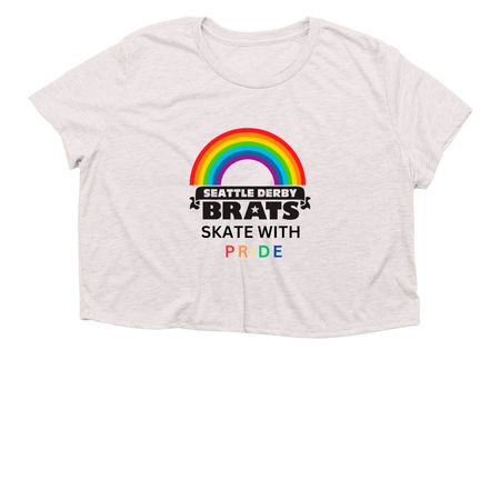 Seattle Derby Brats Pride, a Heather Dust Women?s Flowy Cropped Tee