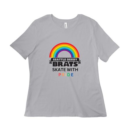 Seattle Derby Brats Pride, a Solid Athletic Grey Women?s Relaxed Cotton Tee