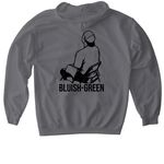 Decaf "Bluish-Green", a Charcoal Gildan Softstyle Pullover Hoodie (back-view)