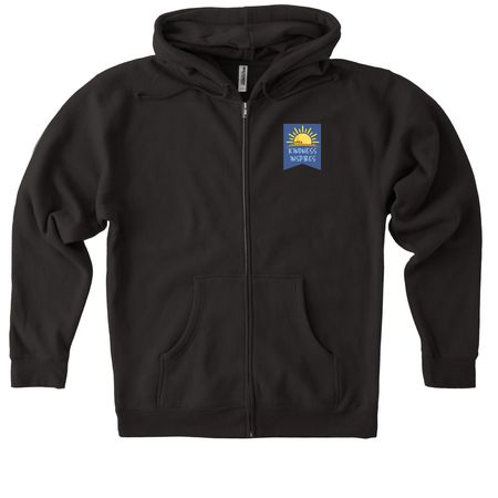 Kindness Inspires Zip Up, a Black Heavyweight Zip Up Hoodie