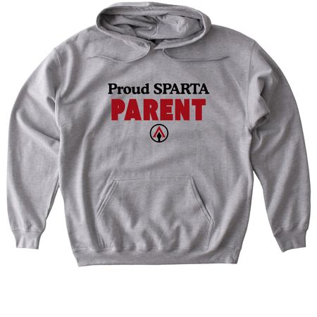 Proud SPARTA Parent, a Sport Grey Gildan Softstyle Pullover Hoodie