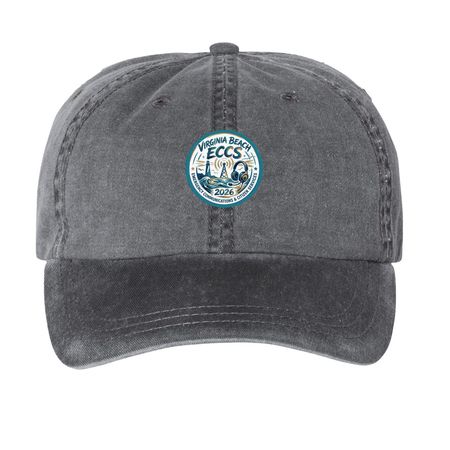 2026 ECCS TCW Hats, a Black Printed Pigment Dye Baseball Cap