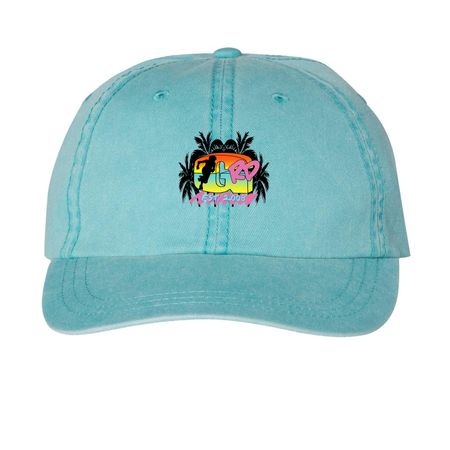 The Cruise Cap, a Aqua Printed Pigment Dye Baseball Cap