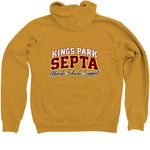 KPSEPTA Spirit Wear, a Heather Mustard Zip Up Hoodie (back-view)