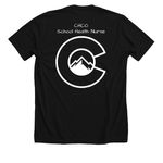 School Nurse SHN, a Solid Black Blend Premium Unisex Tee (back-view)