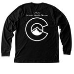 School Nurse SHN, a Black Heather Premium Long Sleeve Tee (back-view)