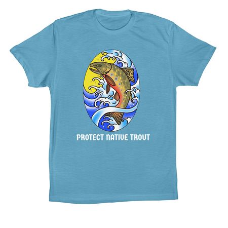 Protect Native Trout - Blue, a Ocean Blue Premium Cotton Tee