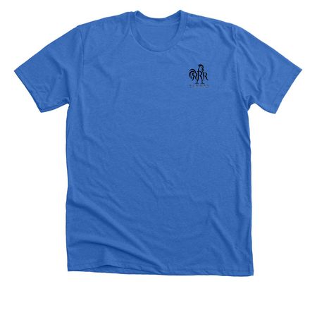 Rooster Logo T-Shirt and Hoodie, a Heather True Royal Premium Unisex Tee
