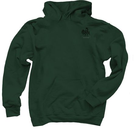 Rooster Logo T-Shirt and Hoodie, a Forest Green Pullover Hoodie