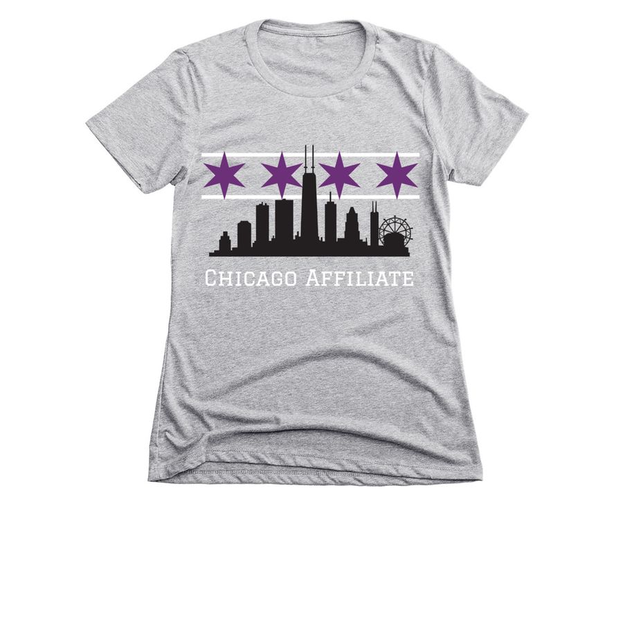 Chicago PanCAN Affiliate Apparel, a Dark Heather Grey Women's Slim Fit Tee