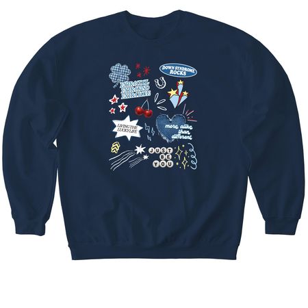 Down Syndrome Lucky Charm Tee, a Navy Softstyle Crewneck Sweatshirt